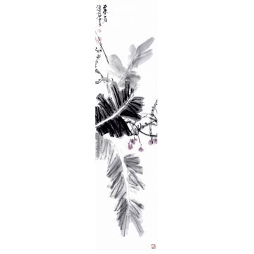 吴潘谷国画花鸟芭蕉 杨梅字画之家