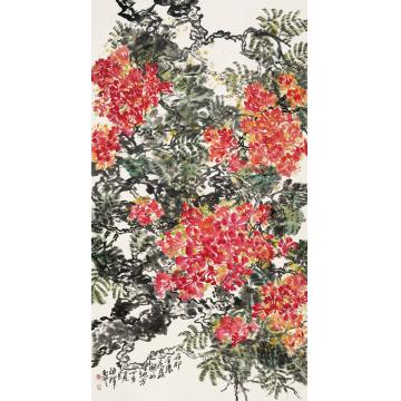 陈焕泽国画花鸟在那金凤花盛开的地方字画之家