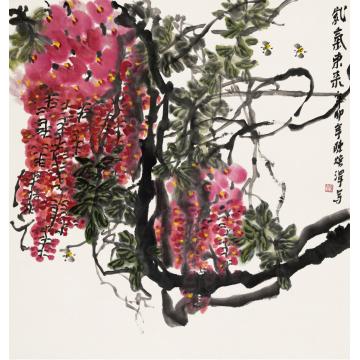 陈焕泽国画花鸟紫气东来字画之家