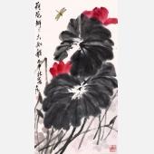 陈大陆国画花鸟荷花瓣大如船字画之家