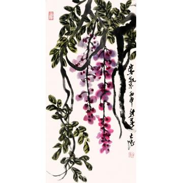 陈大陆国画花鸟紫藤字画之家