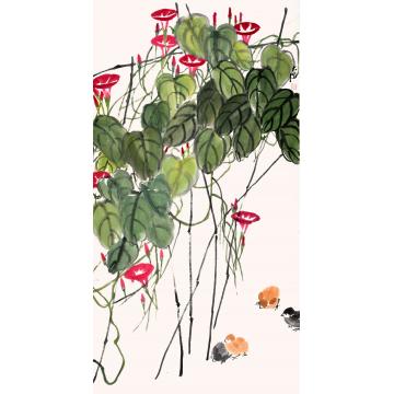 陈大陆国画花鸟牵牛花字画之家