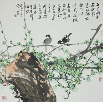 黄少南国画花鸟鸣春图字画之家