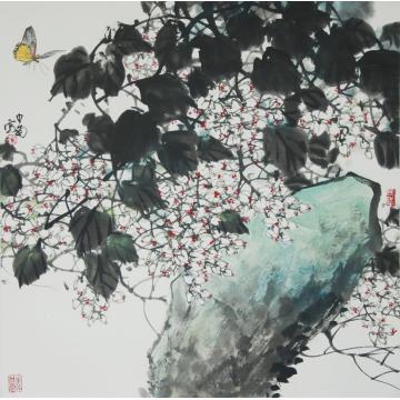 黄少南国画花鸟《彩蝶戏龙》字画之家