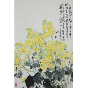 黄少南国画花鸟《菜花飘香》字画之家