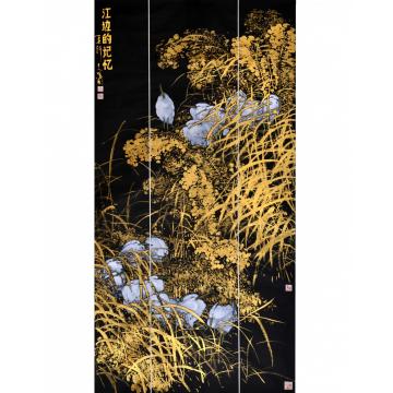 林汉国国画花鸟江边的记忆字画之家