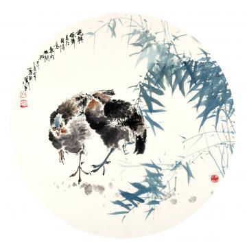 林汉国国画花鸟婉转低舞字画之家