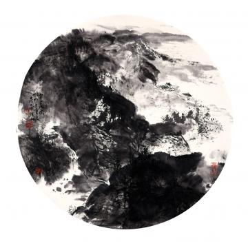 林汉国国画山水山中一夜雨字画之家