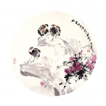 林汉国国画花鸟秋霜字画之家