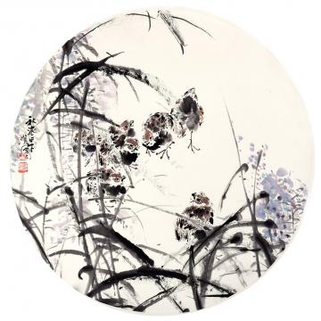 林汉国国画花鸟秋浓字画之家