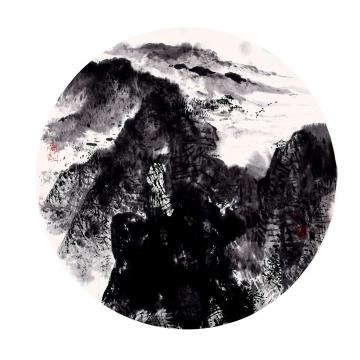 林汉国国画山水擬张大千泼墨法字画之家