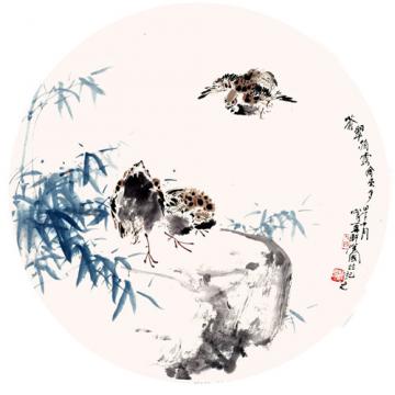 林汉国国画花鸟苍翠滴露字画之家
