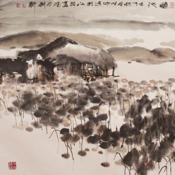 许川如国画山水秋池字画之家