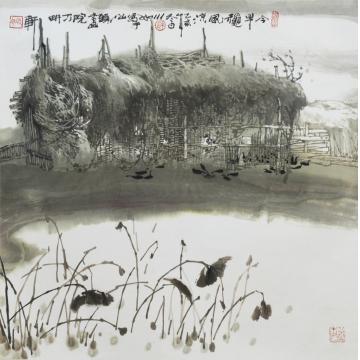 许川如国画山水今早秋风凉字画之家