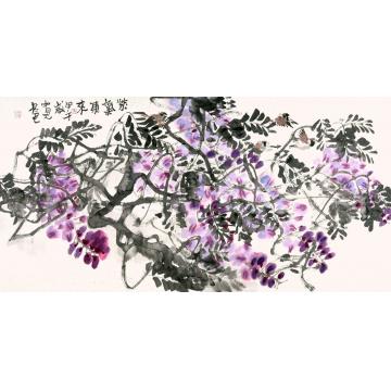 卢中见国画花鸟紫气东来字画之家