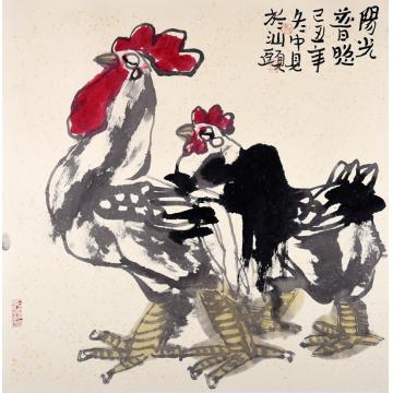 卢中见国画花鸟阳光普照字画之家