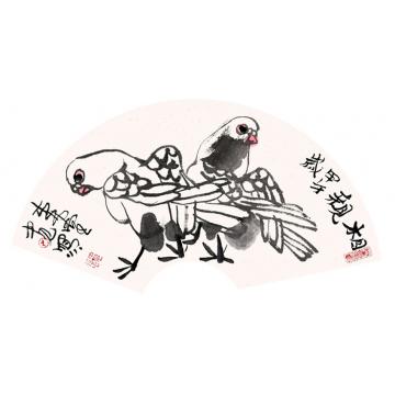 卢中见国画花鸟相亲字画之家
