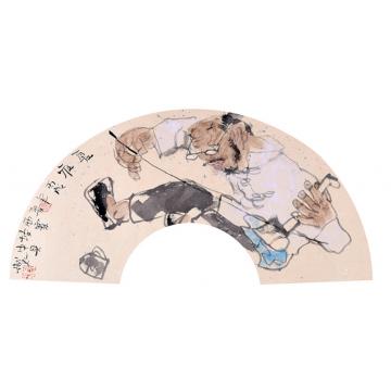 卢中见国画人物夏夜字画之家