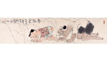 卢中见国画人物春风里字画之家