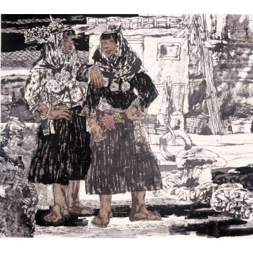 卢中见国画人物惠安女字画之家