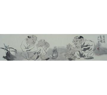 卢中见国画人物老反思旧情字画之家