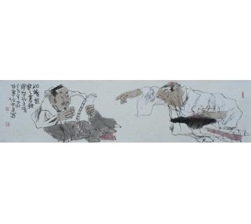 卢中见国画人物细读无字之书轻弹无弦之琴字画之家