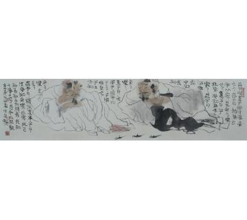 卢中见国画人物鱼之乐字画之家