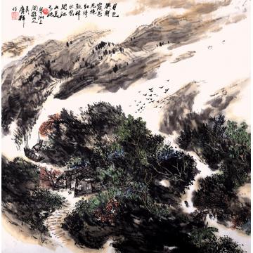 吴膺群国画山水数棹水云间字画之家