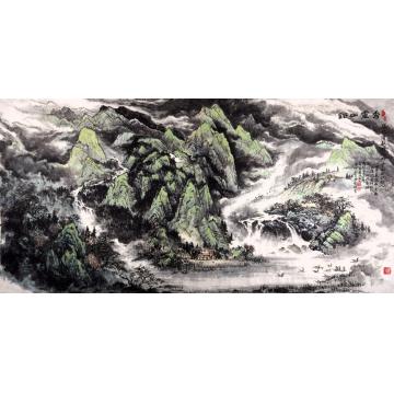 吴膺群国画山水溪山灵秀字画之家