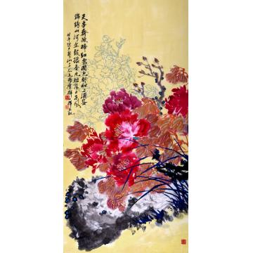 吴膺群国画花鸟春光骀荡占东风字画之家