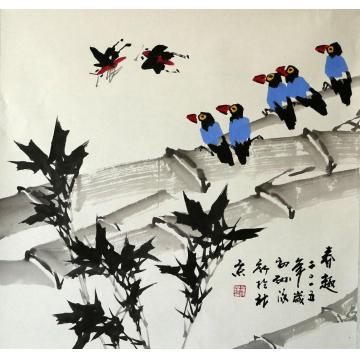 孙泳新国画花鸟春趣字画之家