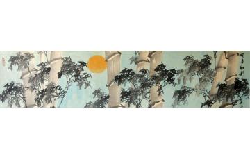 孙泳新国画花鸟晓月初影字画之家