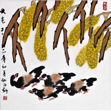 孙泳新国画花鸟秋色字画之家