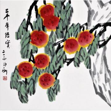 孙泳新国画花鸟三千年结果字画之家