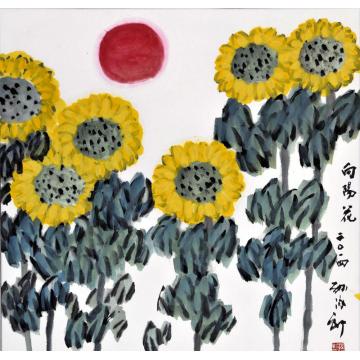 孙泳新国画花鸟向阳花字画之家