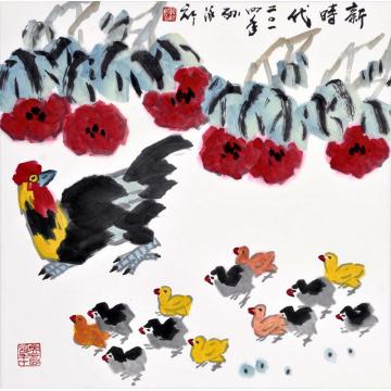 孙泳新国画花鸟新时代字画之家