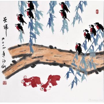 孙泳新国画花鸟燕归字画之家