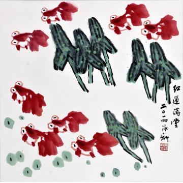 孙泳新国画花鸟红运满堂字画之家