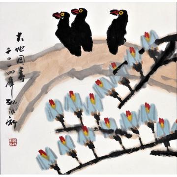 孙泳新国画花鸟大地回春字画之家