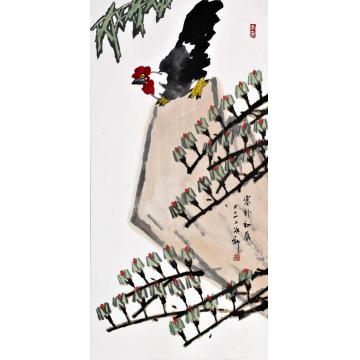 孙泳新国画花鸟塞外初春字画之家