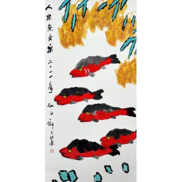 孙泳新国画花鸟人乐鱼更乐字画之家