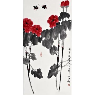 孙泳新国画花鸟国色飘香字画之家