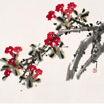 孙泳新国画花鸟红五月字画之家