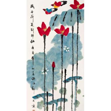 孙泳新国画花鸟盛世荷花别样红字画之家