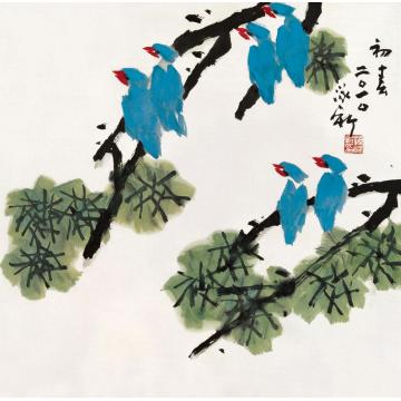 孙泳新国画花鸟初春字画之家