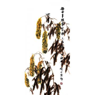孙泳新国画花鸟稻谷丰收农家忙字画之家