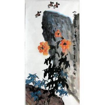 孙泳新国画花鸟山谷深处也荷香字画之家