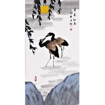 孙泳新国画花鸟月夜初恋字画之家