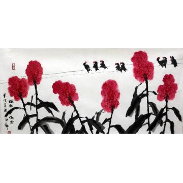 孙泳新国画花鸟炬红新村字画之家