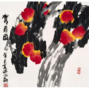 孙泳新国画花鸟贺寿图字画之家